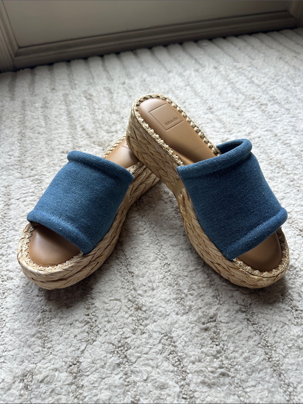 Dolce Vita Chavi Denim Blue Platform Espadrille Sandals Brand new without tags!!